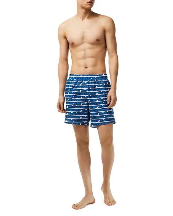 Two Tone Print Swim Trunks