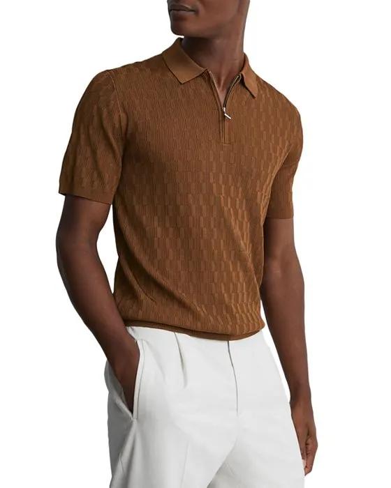 Ubud Textured Slim Fit Zip Polo