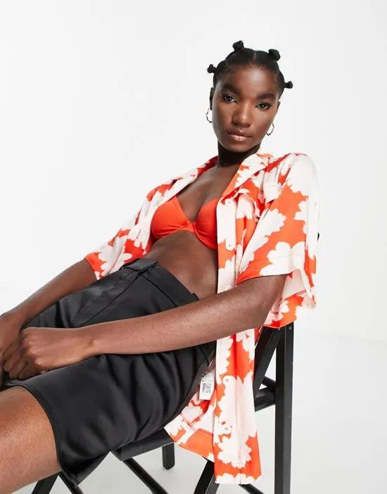 ultimate floral resort shirt in red