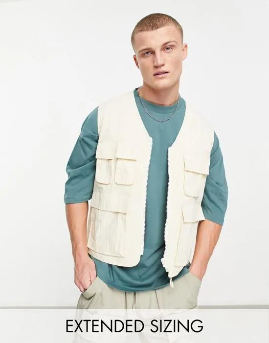 utility vest in ecru