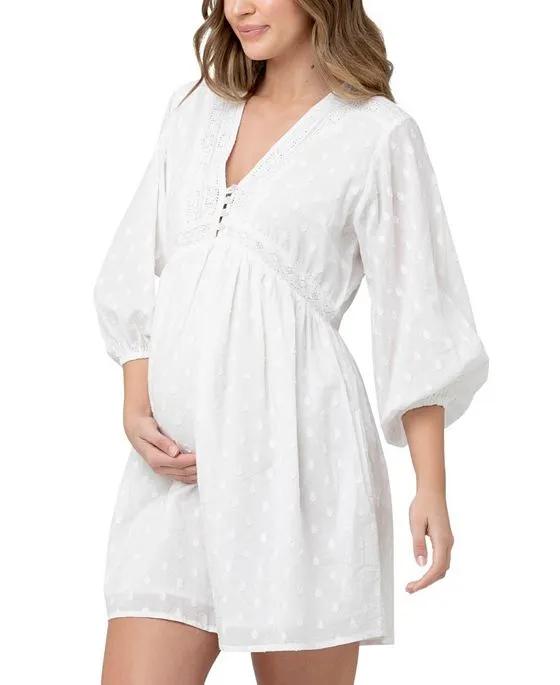 Valentina Embroidered Long Sleeve White Dress