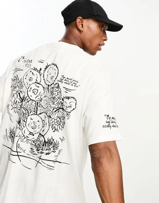 Van Gogh printed t-sirt in white