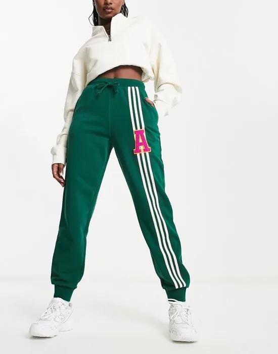varisty logo sweatpants in green