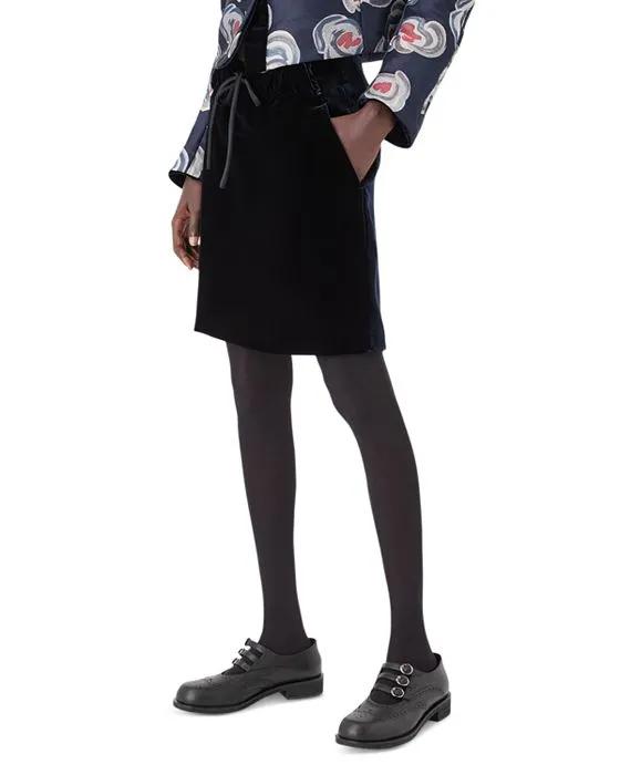 Velvet Drawstring Skirt