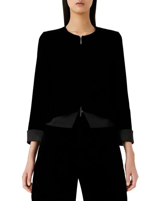 Velvet Zip Front Jacket