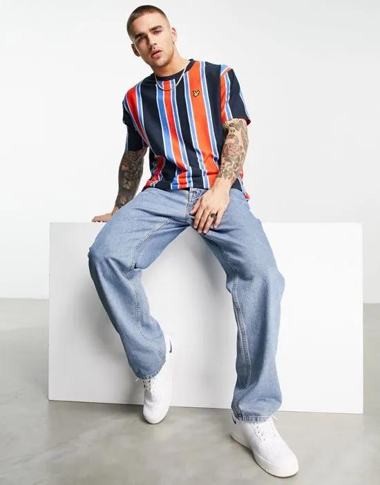 vertical stripe T-shirt in multi