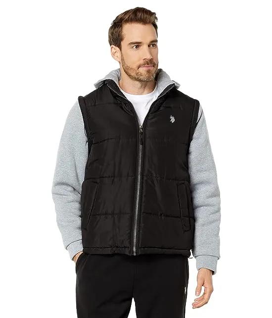 Vest w/ Fleece Zipper Sleeve Jacket