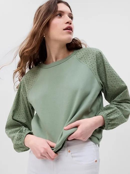 Vintage Soft Eyelet Sweatshirt