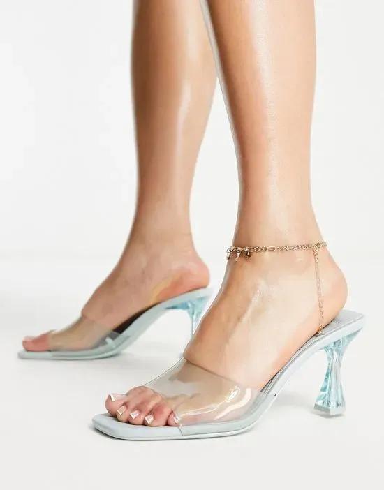 vinyl heel in light blue