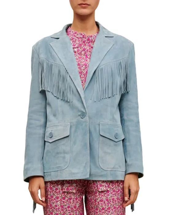 Vizmir Fringe Trim Suede Jacket