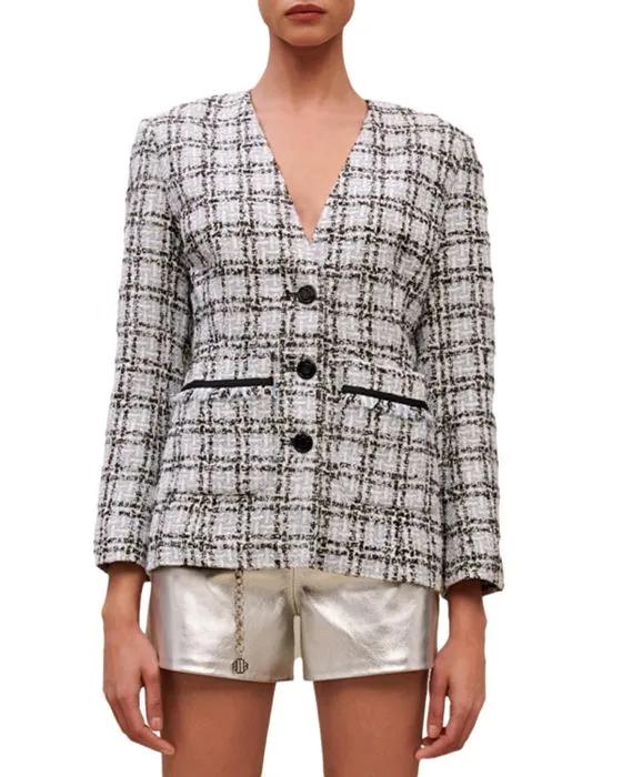 Vizuli Patterned Flannel Blazer