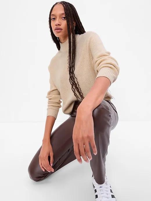 Waffle Mockneck Sweater