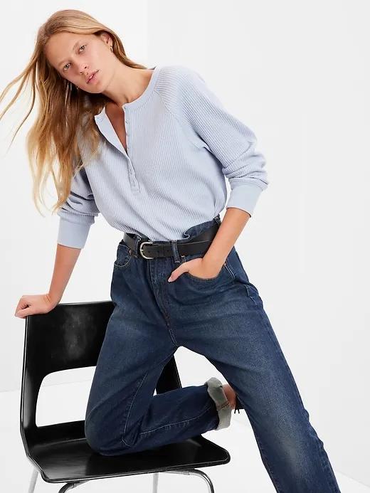 Waffle Raglan Henley T-Shirt