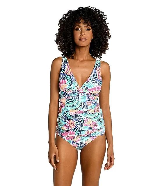 Waves of Color Twist Front Tankini