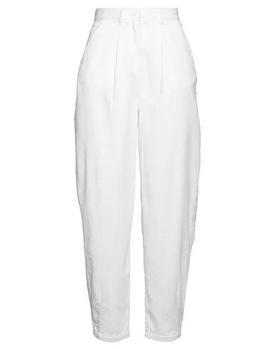 White Boiled wool Casual pants