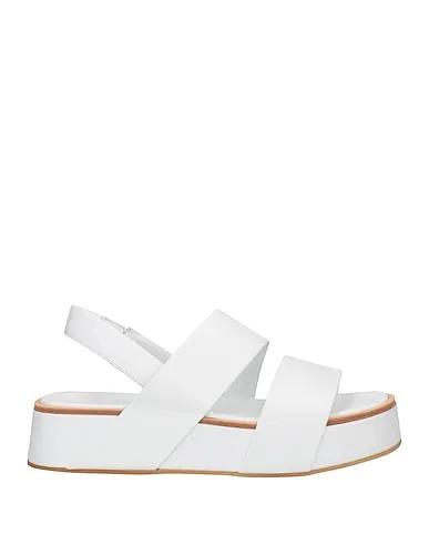 White Boiled wool Sandals