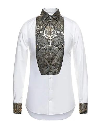 White Brocade Patterned shirt