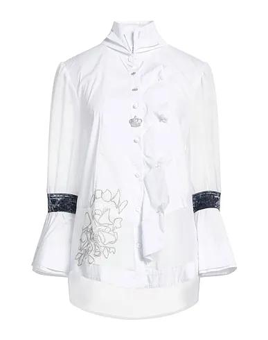 White Chiffon Patterned shirts & blouses