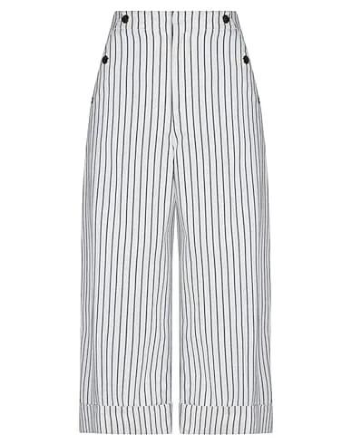 White Cotton twill Cropped pants & culottes