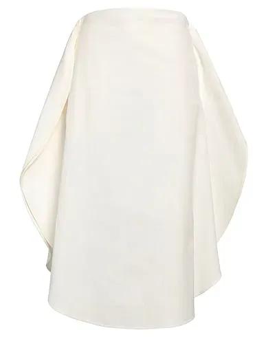 White Cotton twill Midi skirt