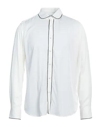 White Cotton twill Patterned shirt