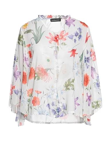 White Crêpe Floral shirts & blouses