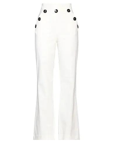 White Gabardine Casual pants