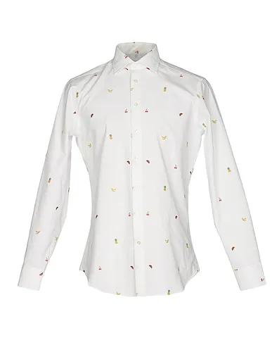 White Jacquard Solid color shirt