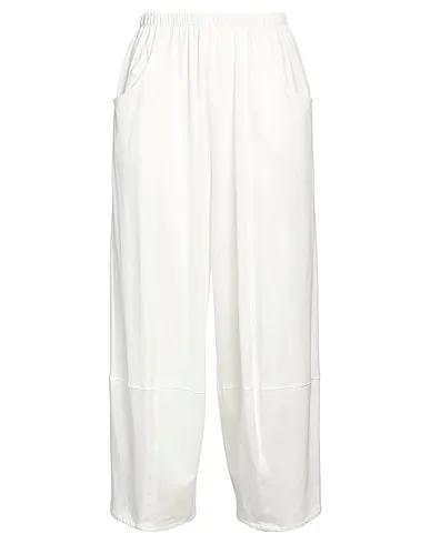 White Jersey Cropped pants & culottes