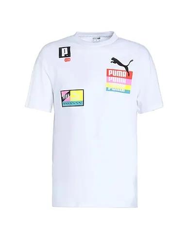 White Jersey T-shirt Brand Love Multiplacement Tee
