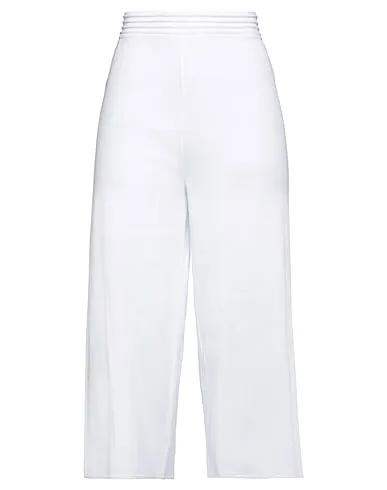 White Knitted Cropped pants & culottes