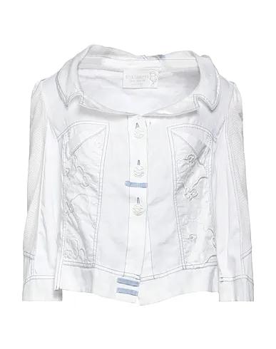White Knitted Full-length jacket