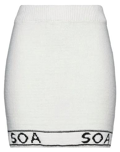 White Knitted Mini skirt