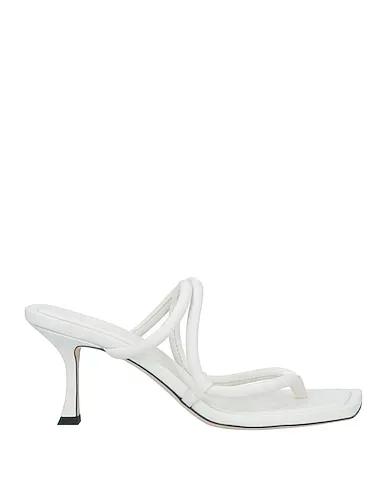 White Leather Flip flops