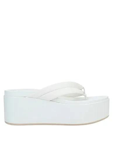 White Leather Flip flops