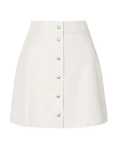 White Leather Mini skirt