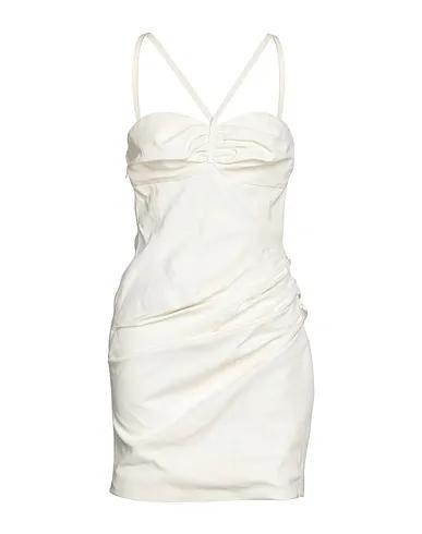 White Leather Short dress