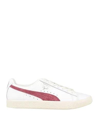 White Leather Sneakers Clyde Base
