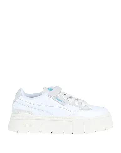 White Leather Sneakers Mayze Stack Padded Wns
