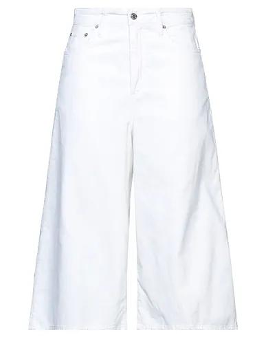 White Moleskin Cropped pants & culottes