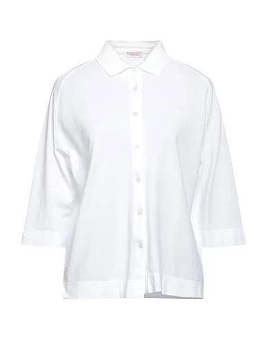 White Piqué Solid color shirts & blouses