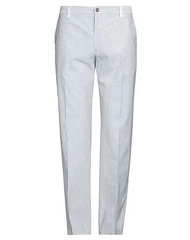 White Plain weave Casual pants