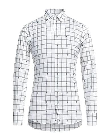 White Plain weave Checked shirt