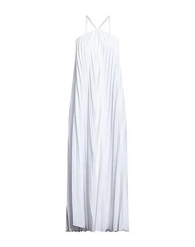 White Plain weave Long dress