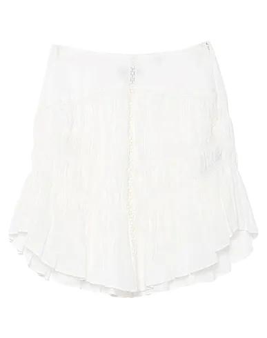 White Plain weave Midi skirt