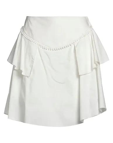 White Plain weave Mini skirt