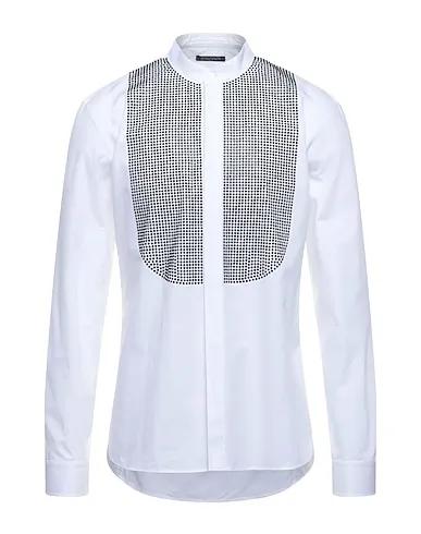White Plain weave Patterned shirt