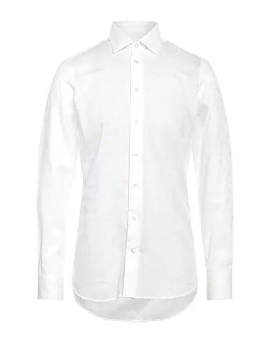 White Plain weave Patterned shirt