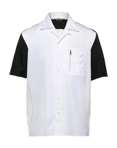 White Plain weave Patterned shirt