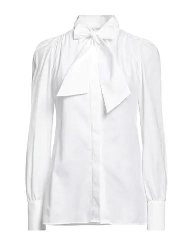 White Plain weave Shirts & blouses with bow